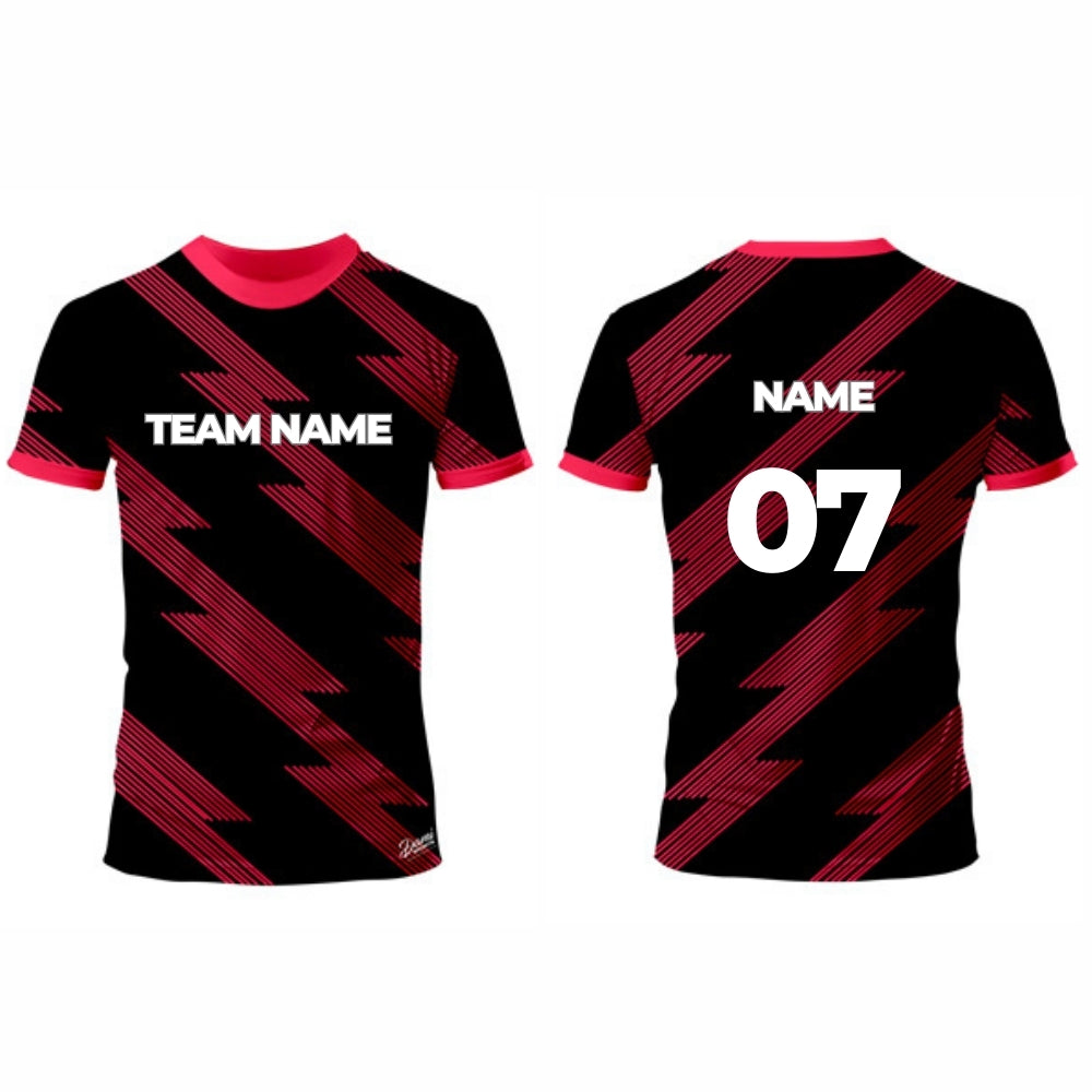 Black Racket Sports Jersey - Round Neck