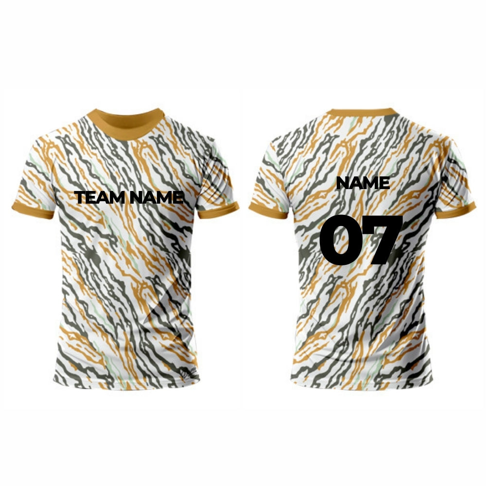 Yellow Stripes Racket Sports Jersey - Round Neck