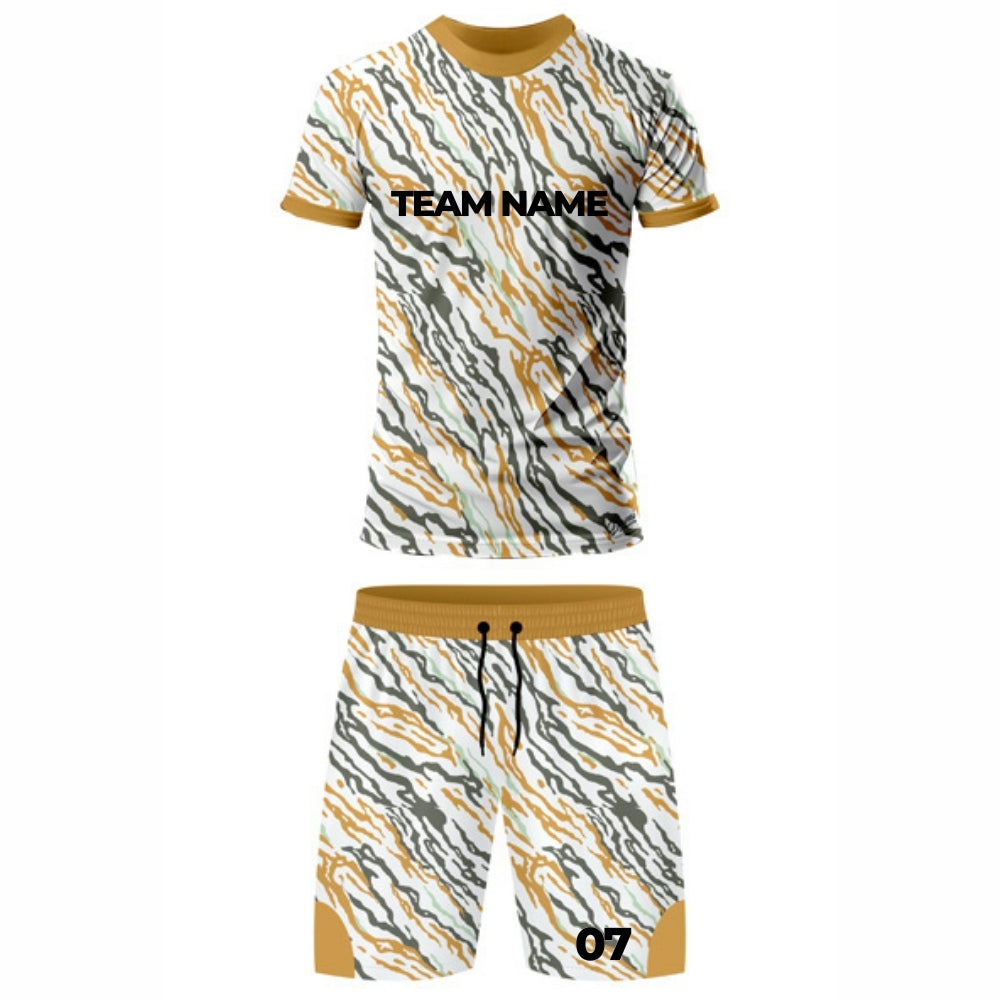 Yellow Stripes Racket Sports Jersey - Round Neck