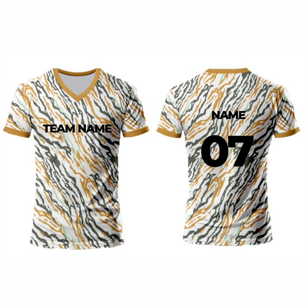 Yellow Stripes Racket Sports Jersey - V Neck