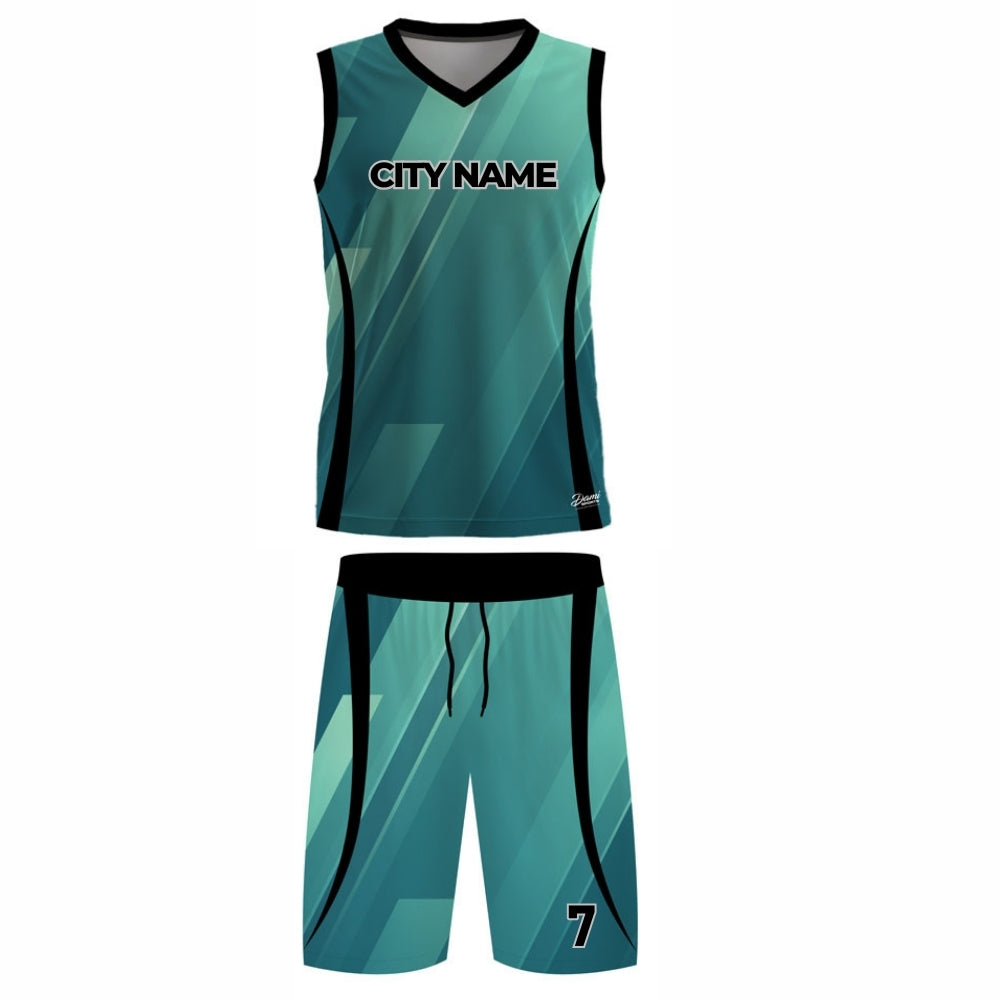 Neon Green Basketball Jersey - V Neck
