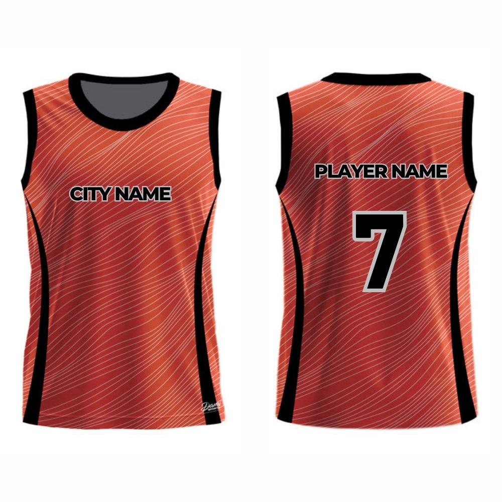 Red Basketball Jersey - Round Neck