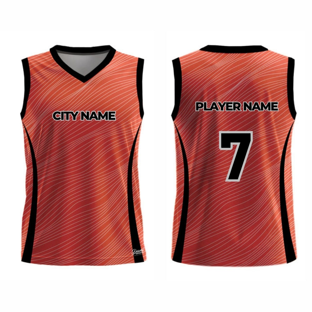 Red Basketball Jersey - V Neck