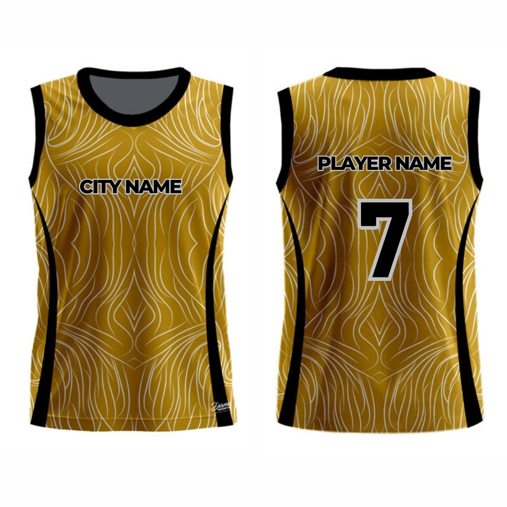 Yellow Basketball Jersey - Round Neck