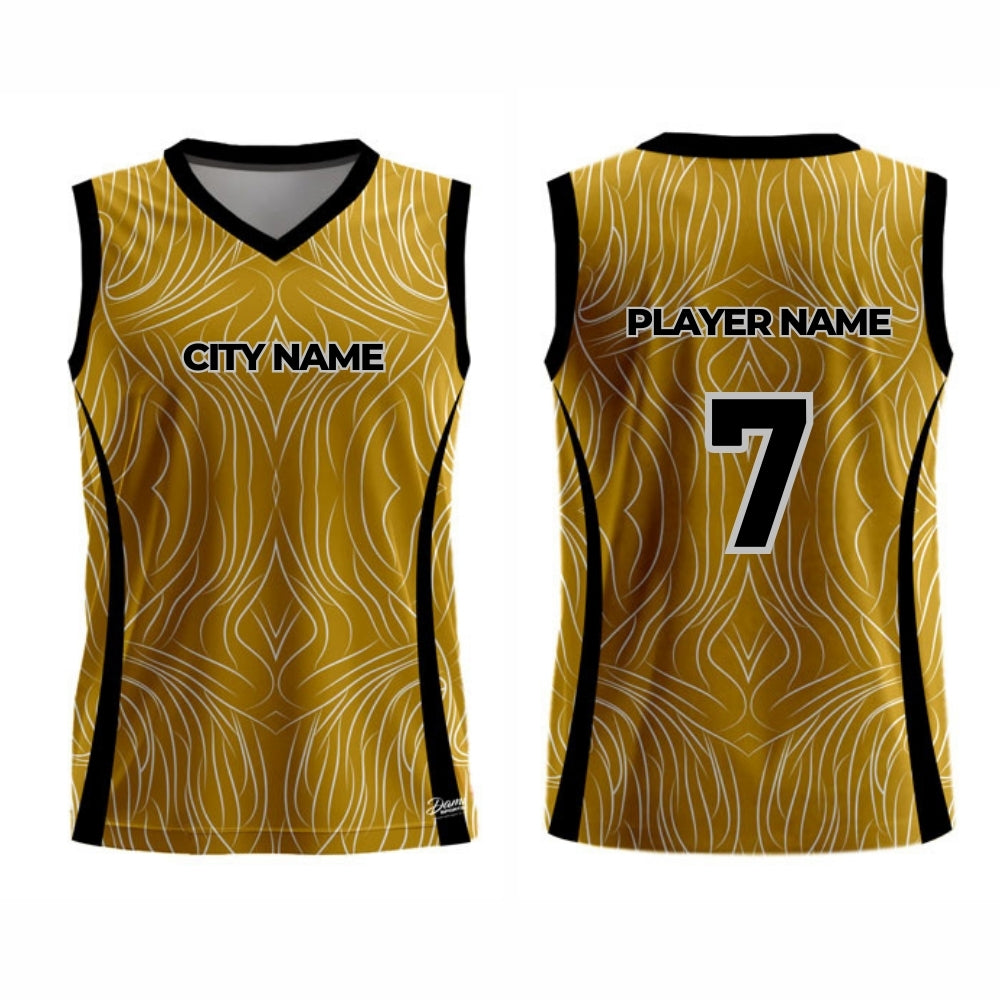 Yellow Basketball Jersey - V Neck