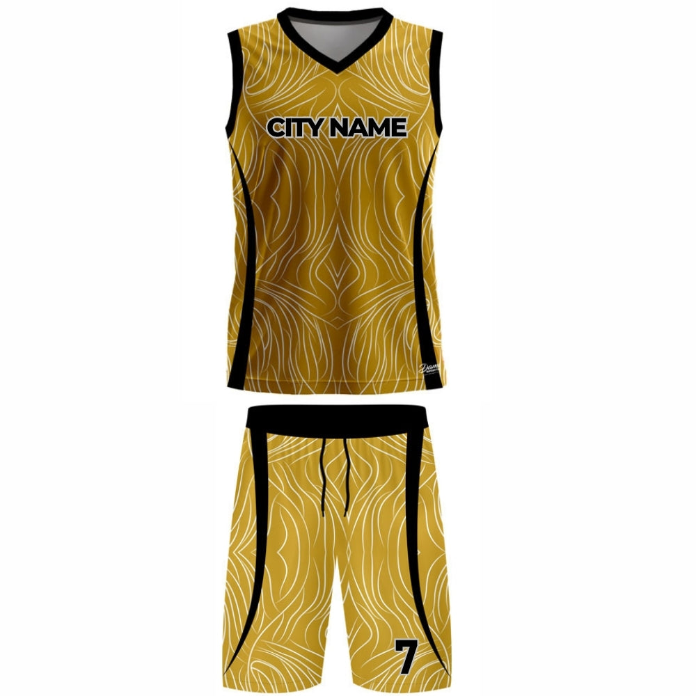 Yellow Basketball Jersey - V Neck