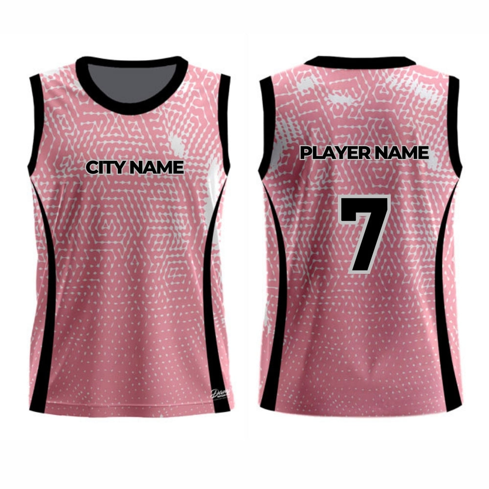 Pink Basketball Jersey - Round Neck