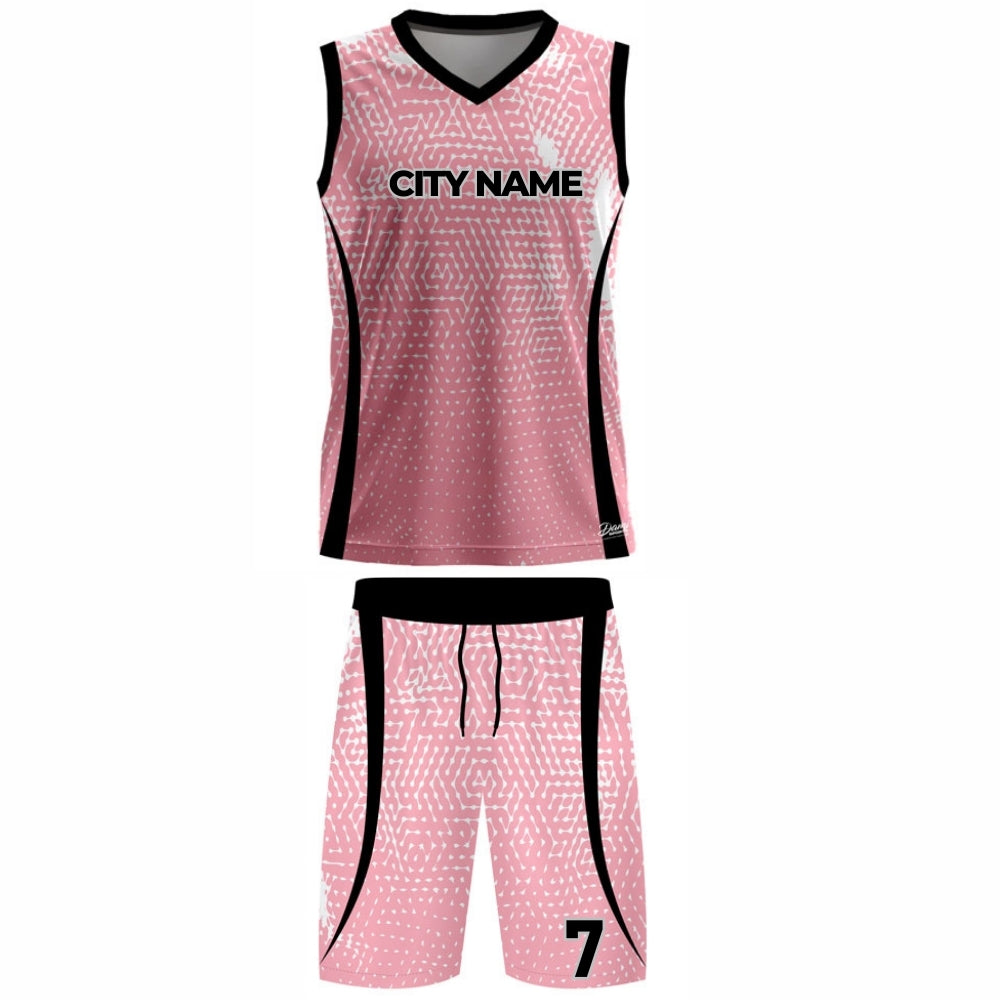 Pink Basketball Jersey - V Neck