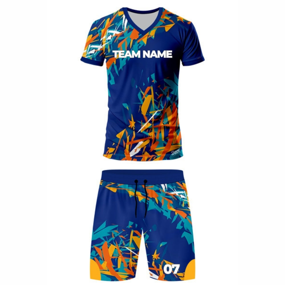 Blue Multicolour Hockey Jersey - V Neck
