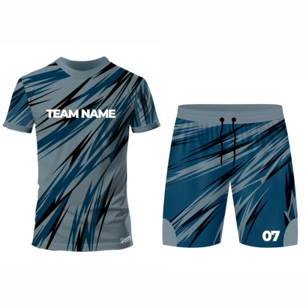 Blue Stripes Hockey Jersey - Round Neck