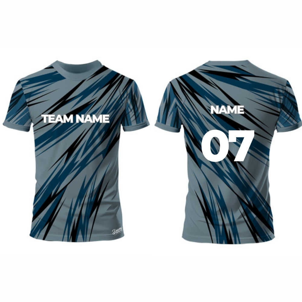 Blue Stripes Hockey Jersey - Round Neck