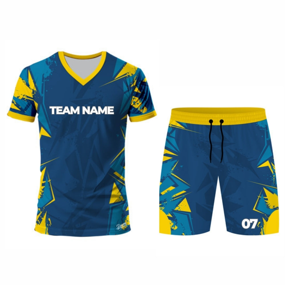 Blue and Yellow Hockey Jersey - V Neck