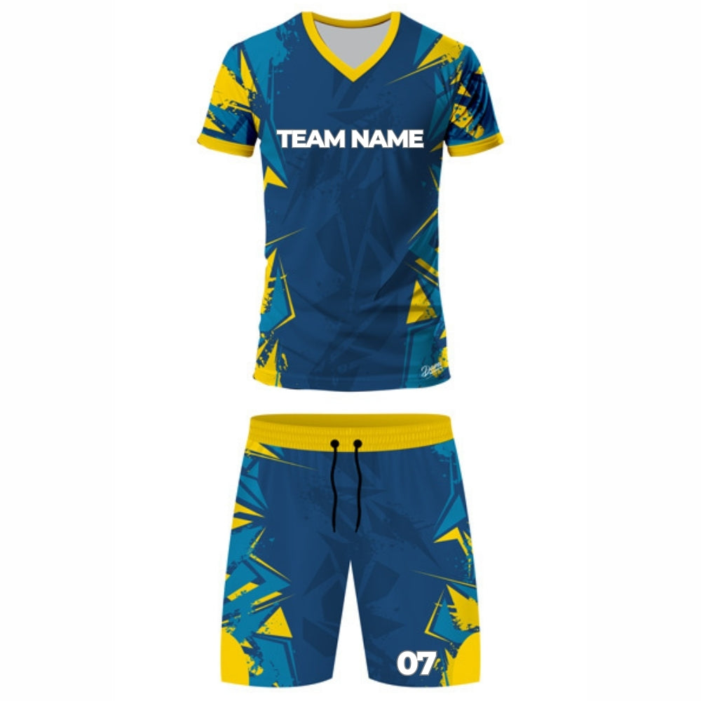 Blue and Yellow Hockey Jersey - V Neck