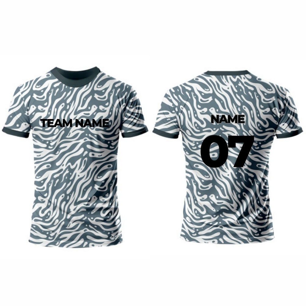 Grey and Black Hockey Jersey - Round Neck