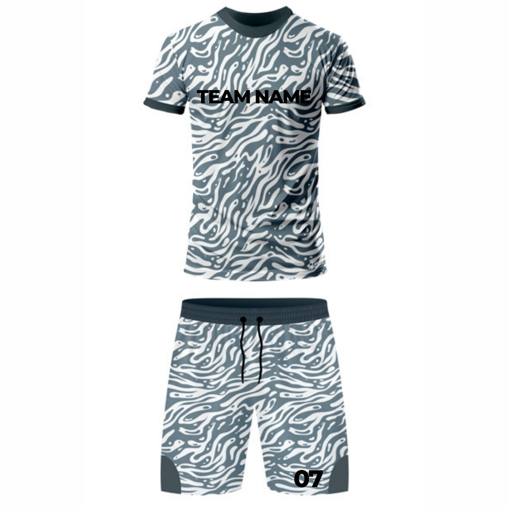 Grey and Black Hockey Jersey - Round Neck