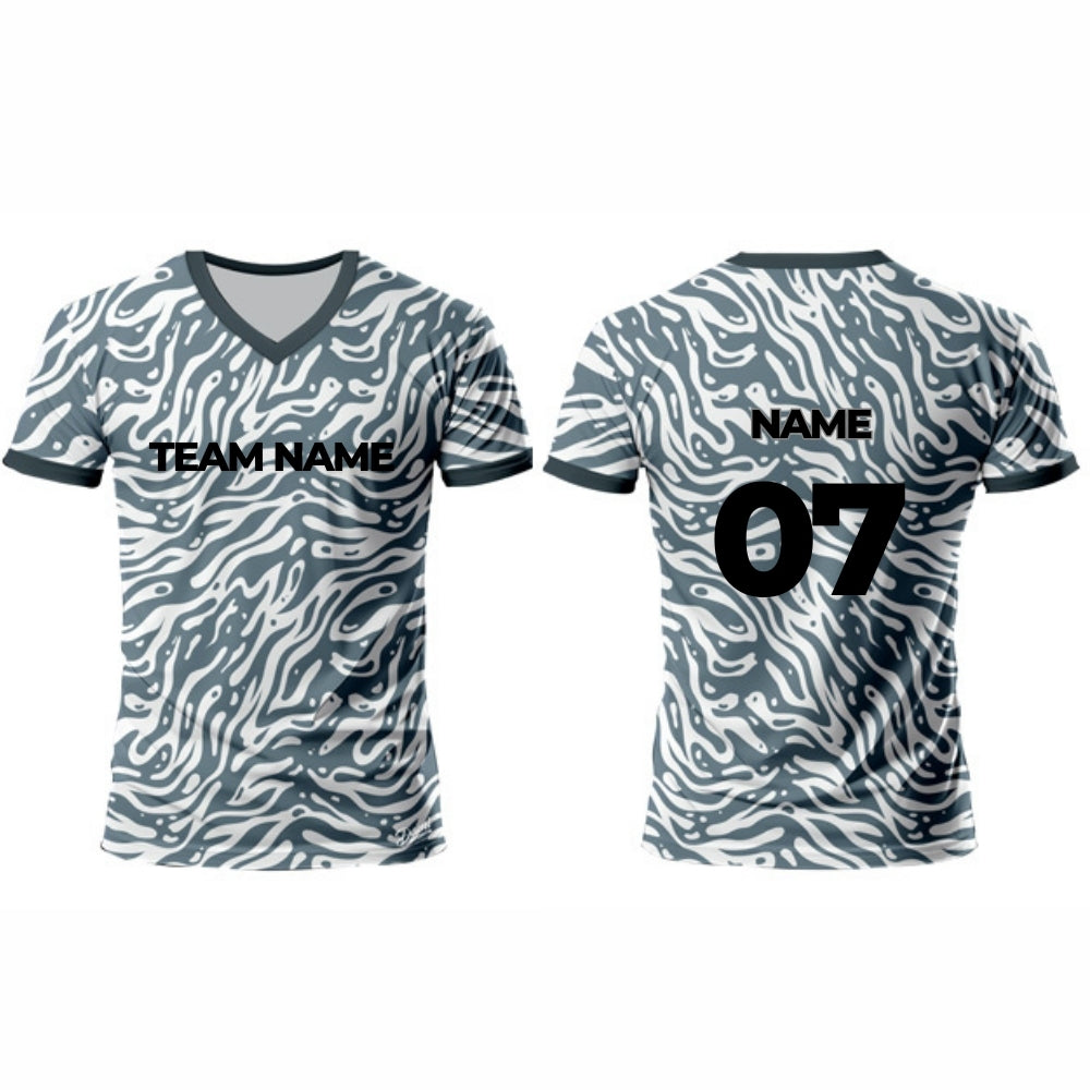 Grey and Black Hockey Jersey - V Neck