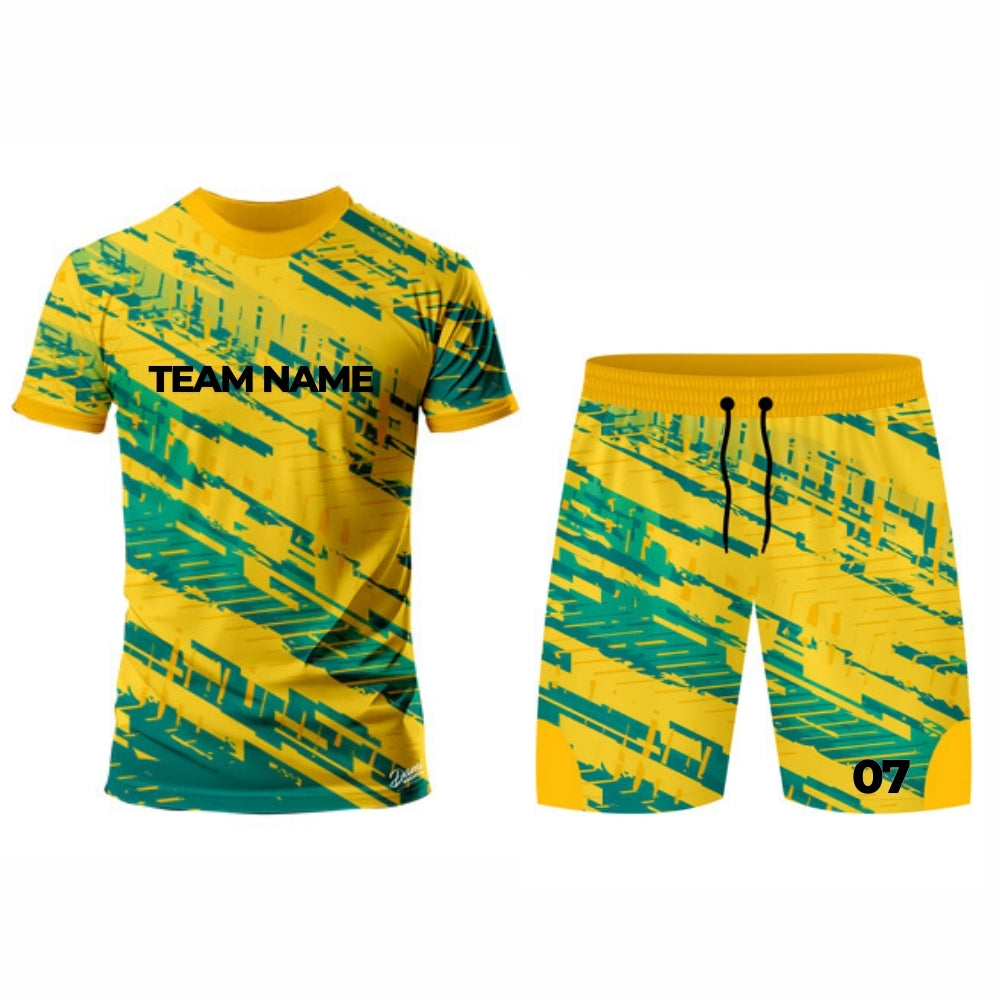 Yellow and Green Kabaddi Jersey - Round Neck