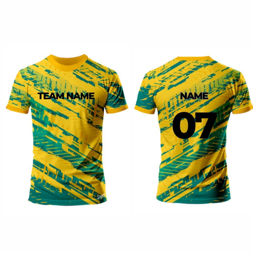 Yellow and Green Kabaddi Jersey - Round Neck