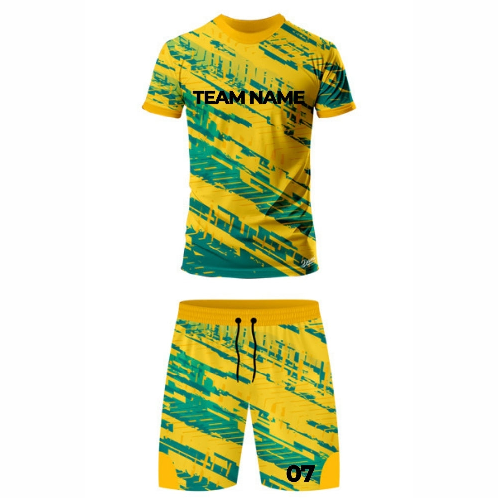 Yellow and Green Kabaddi Jersey - Round Neck