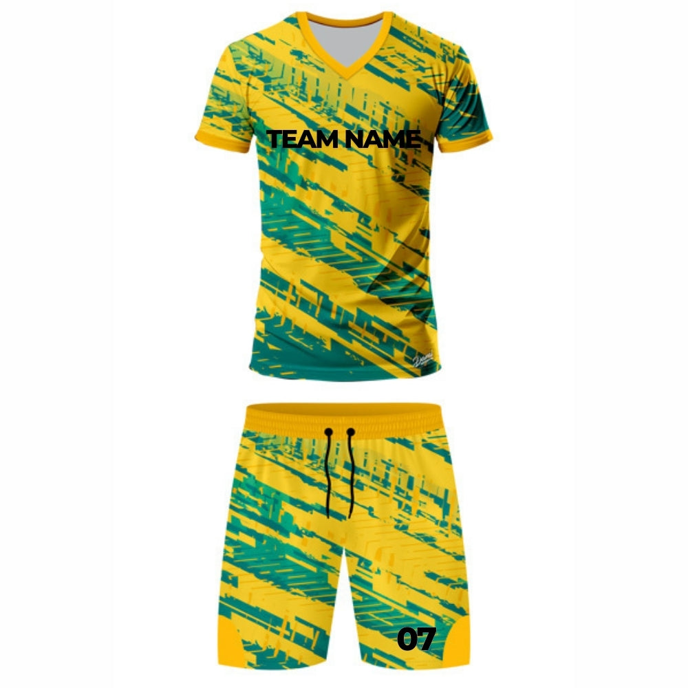 Yellow and Green Hockey Jersey - V Neck