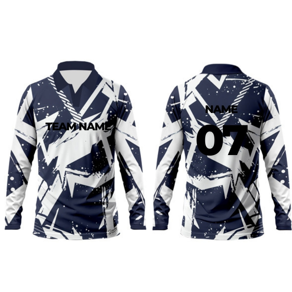 Bold Grey Cricket Jersey Full Sleeve