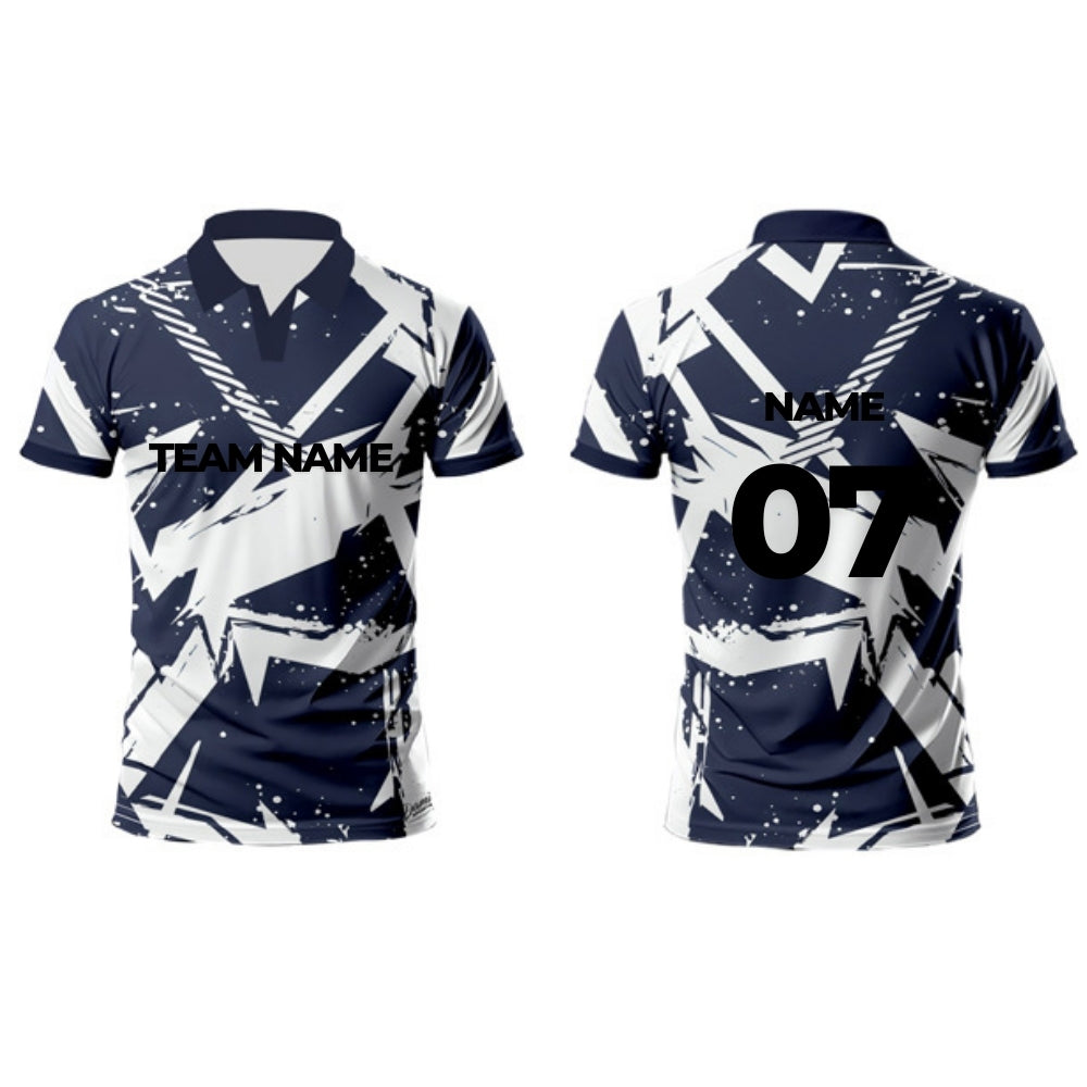 Bold Grey Cricket Jersey Half Sleeve