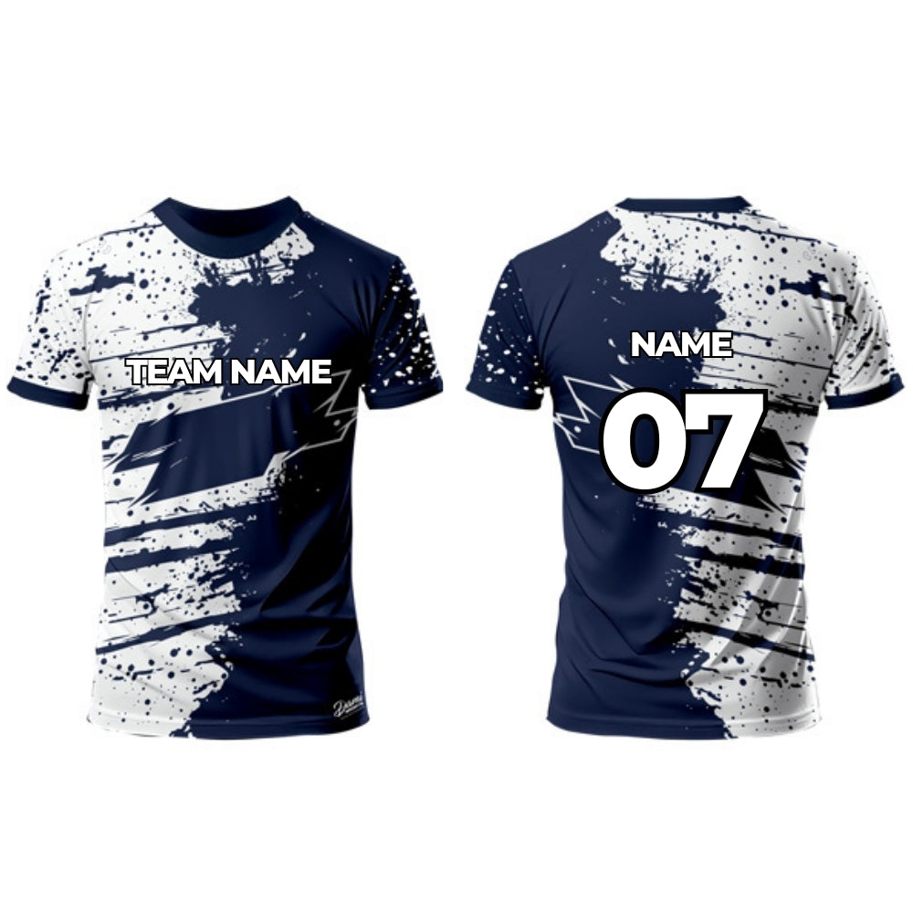 Granite Blue Football Jersey - Round Neck