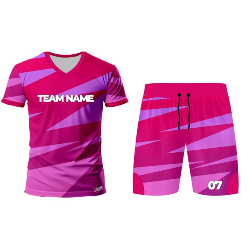 Pink Football Jersey - V Neck