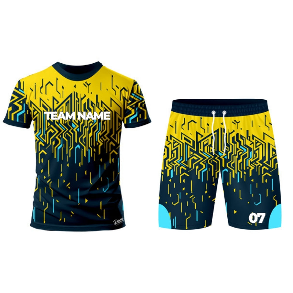 Confetti Print Football Jersey - Round Neck