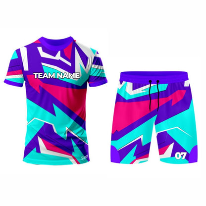 Multicolour Racket Sports Jersey - Round Neck