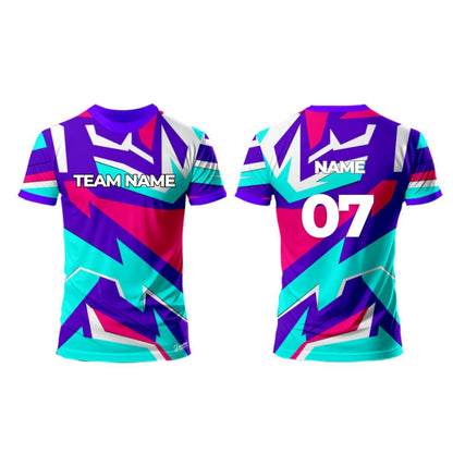 Multicolour Racket Sports Jersey - Round Neck