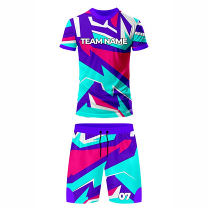 Multicolour Racket Sports Jersey - Round Neck