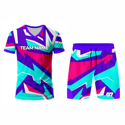 Multicolour Racket Sports Jersey - V Neck