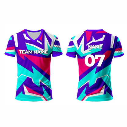 Multicolour Racket Sports Jersey - V Neck
