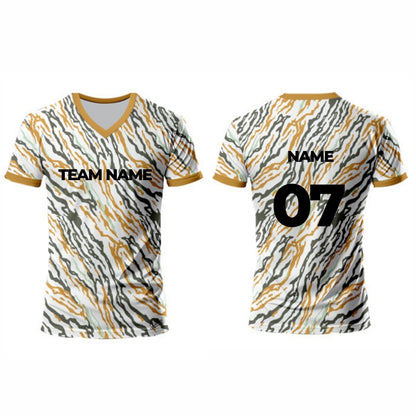 Yellow Stripes Racket Sports Jersey - V Neck
