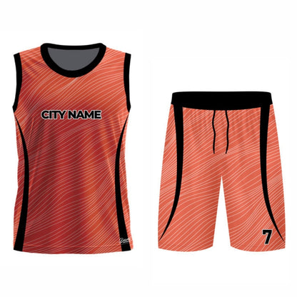Red Basketball Jersey - Round Neck