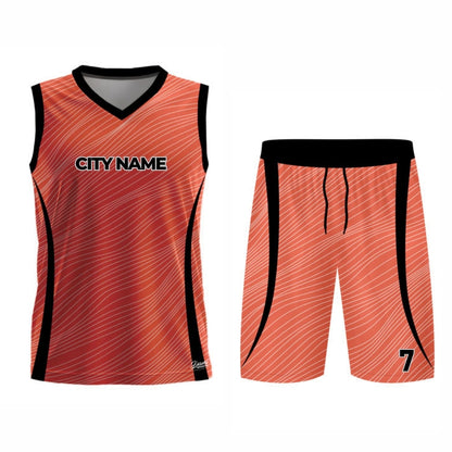 Red Basketball Jersey - V Neck