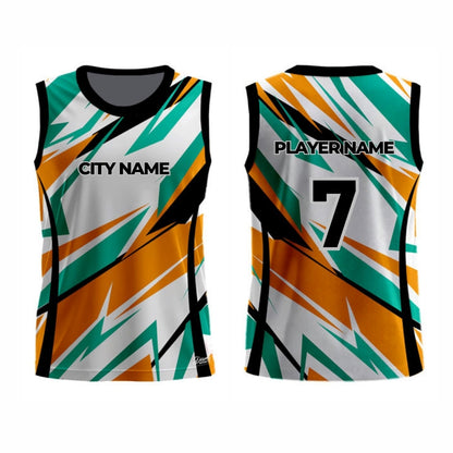 Tri-colour Basketball Jersey - Round Neck