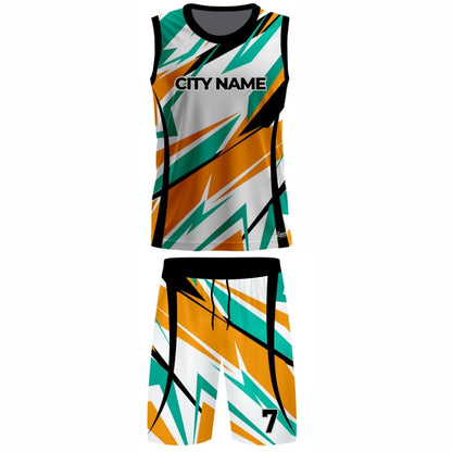 Tri-colour Basketball Jersey - Round Neck