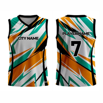 Tri-colour Basketball Jersey - V Neck