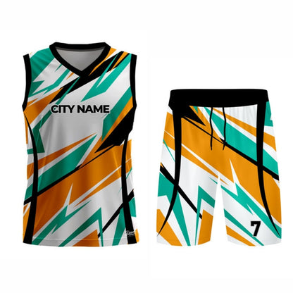 Tri-colour Basketball Jersey - V Neck