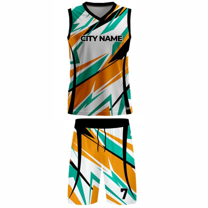 Tri-colour Basketball Jersey - V Neck
