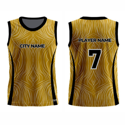 Yellow Basketball Jersey - Round Neck