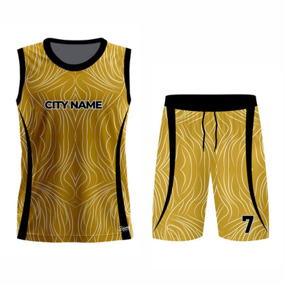 Yellow Basketball Jersey - Round Neck