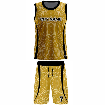 Yellow Basketball Jersey - Round Neck