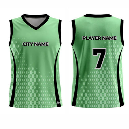 Green Basketball Jersey - V Neck