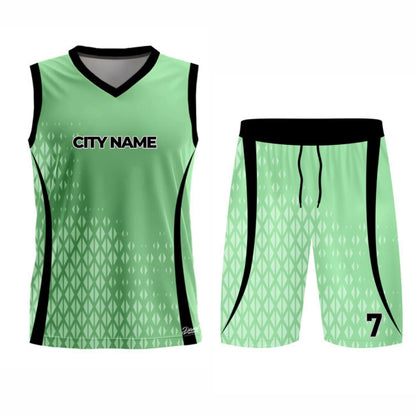 Green Basketball Jersey - V Neck