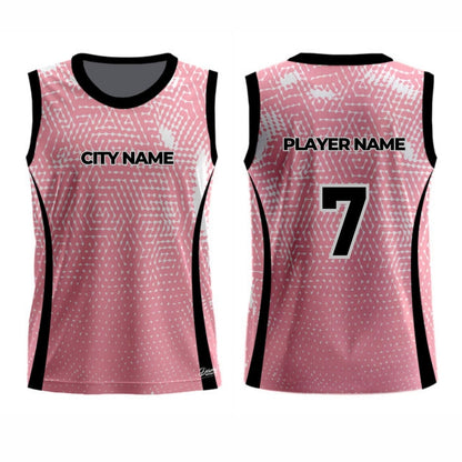 Pink Basketball Jersey - Round Neck
