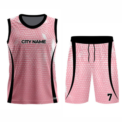 Pink Basketball Jersey - Round Neck