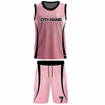 Pink Basketball Jersey - Round Neck